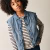 Vichy Denim Gilet -Tumble 'N Dry